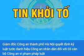 Giám đốc CATP Hà Nội quyết định kỷ luật tước danh hiệu CAND đối với 3 cán bộ Công an vi phạm pháp luật