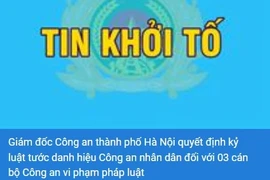 Giám đốc CATP Hà Nội quyết định kỷ luật tước danh hiệu CAND đối với 3 cán bộ Công an vi phạm pháp luật