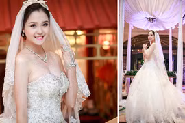 Á hậu Hoàng Anh làm vedette diện váy cưới lộng lẫy