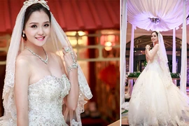 Á hậu Hoàng Anh làm vedette diện váy cưới lộng lẫy