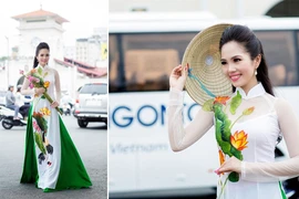 Nữ hoàng Du lịch Dương Kim Ánh khoe sắc cùng áo dài, nón lá