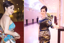 Hoa hậu Giáng My khoe lưng trần trắng nõn kiêu sa