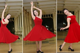 Thanh Thuý tạo dáng khiêu vũ chuyên nghiệp