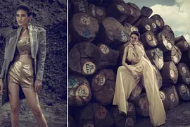 Á quân Next Top Model Kha Mỹ Vân khoe dáng siêu thon trong bộ sưu tập của Hồng Lam