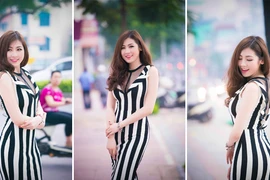 Á hậu Tú Anh khoe nhan sắc dịu dàng trên phố