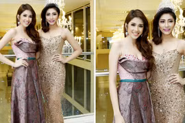 Á hậu Đông Nam Á Đồng Thanh Vi đọ dáng cùng tân Hoa hậu Đại dương