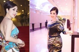 Hoa hậu Giáng My khoe lưng trần trắng nõn kiêu sa