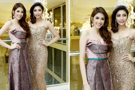 Á hậu Đông Nam Á Đồng Thanh Vi đọ dáng cùng tân Hoa hậu Đại dương