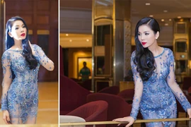 Lệ Quyên nửa kín nửa hở trong bộ đầm xuyên thấu