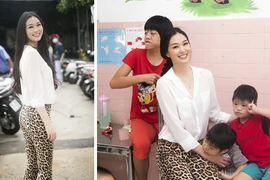 Khánh My giản dị đi thăm và tặng quà từ thiện tại Làng Hoà Bình