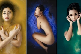 Người mẫu Xuân Thuỳ cực ấn tượng với nước màu