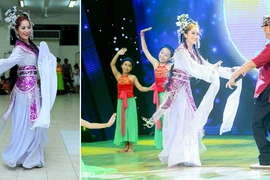 Khánh Thi hoá thân thành Hằng Nga xinh tươi bên chú Cuội Đại Nghĩa