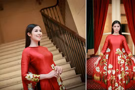 Đang lưu diễn châu Âu, Hoa hậu Ngọc Hân xuất hiện bất ngờ tại Hà Nội