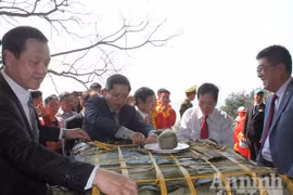 Dâng cặp bánh chưng 700kg cúng anh linh thân mẫu Chủ tịch Hồ Chí Minh