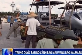 Trung Quốc ban bố cảnh báo màu vàng bão Kalmaegi