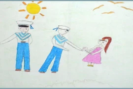 Tranh học Thượng Thanh dự thi “Viết thư gửi các chiến sĩ canh giữ biển đảo quê hương”