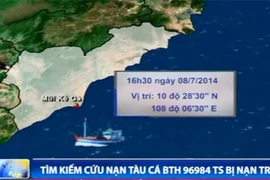 Tìm kiếm cứu nạn tàu cá BTH 96984 TS bị nạn trên biển