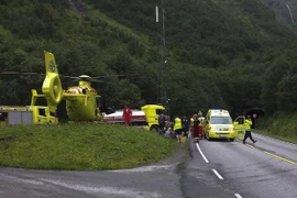 Xe tải bốc cháy trong đường hầm, 55 người bị đi cấp cứu 