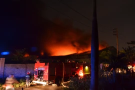 Khu xử lý chất thải cháy ngùn ngụt trong đêm