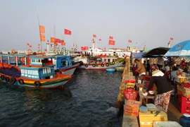 Bình minh nơi cầu tàu đảo tiền tiêu Lý Sơn