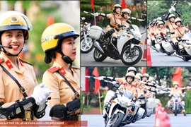 Xem nữ sinh Học viện Cảnh sát Nhân dân trổ tài lái xe phân khối lớn điệu nghệ