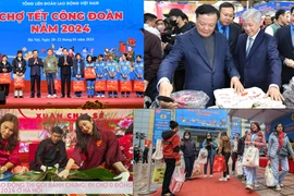 Người lao động Thủ đô phấn khởi gói bánh chưng, đi chợ 0 đồng đón Tết Giáp Thìn 2024
