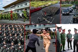 Nhìn từ flycam buổi hợp luyện diễu binh, diễu hành ấn tượng của Công an Hà Nội chuẩn bị cho Ngày hội vì Thủ đô bình yên