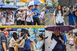 Thí sinh đầy tự tin khi hoàn thành bài thi môn Toán tuyển sinh lớp 10 Hà Nội 