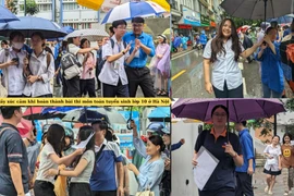 Thí sinh đầy tự tin khi hoàn thành bài thi môn Toán tuyển sinh lớp 10 Hà Nội 