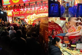 Người Hà Nội đội mưa rét, xếp hàng từ sớm chờ mua vàng Ngày Vía Thần Tài