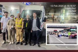 Công an dùng xe đặc chủng mở đường đưa xe cấp cứu đến bệnh viện an toàn 