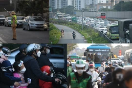 Hàng dài xe ùn ùn đổ về Thủ đô trên cao tốc Pháp Vân - Cầu Giẽ ngày đầu năm 2024