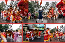 Độc đáo trai tráng làng hoa Hà Nội rước kiệu như bay trên phố trong ngày hội