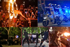 Mãn nhãn màn trình diễn cực kỳ ấn tượng của lực lượng Cảnh vệ CAND bên hồ Gươm