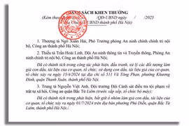 Chủ tịch UBND TP Hà Nội tặng bằng khen 3 cá nhân thuộc Công an Thủ đô