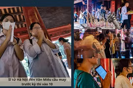 Xem sĩ tử Hà Nội mang số báo danh, mướt mồ hôi đến Văn Miếu cầu may trước kỳ thi vào lớp 10