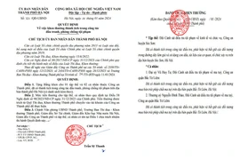 Chủ tịch Hà Nội tặng bằng khen 1 tập thể và 2 cá nhân thuộc CATP