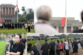 Lễ thượng cờ rủ Quốc tang Tổng Bí thư Nguyễn Phú Trọng ở Quảng trường Ba Đình