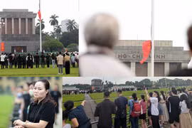 Lễ thượng cờ rủ Quốc tang Tổng Bí thư Nguyễn Phú Trọng ở Quảng trường Ba Đình