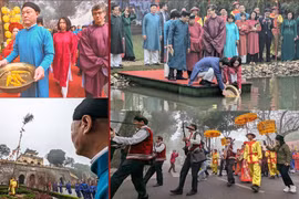 Tận mắt xem nghi lễ thả cá chép trên sông cổ, dựng cây Nêu ở Hoàng Thành Thăng Long