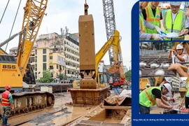 Công nhân dự án đường sắt đô thị Nhổn - Ga Hà Nội bám công trường, không nghỉ lễ 30/4 -1/5/2023