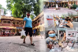 [ẢNH] Cận cảnh điểm bán hàng lưu động đầu tiên phục vụ nhân dân ngoài đê sông Hồng