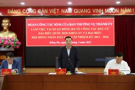 Chủ tịch Hà Nội kiểm tra công tác phục vụ bầu cử tại quận Đống Đa