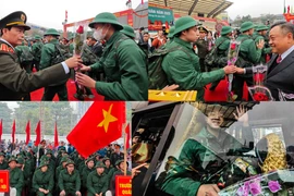 Chủ tịch Hà Nội và Thứ trưởng Bộ Công an động viên tân binh lên đường nhập ngũ