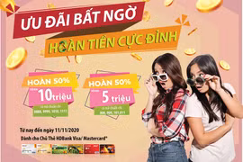 Hoàn tiền đến 10 triệu đồng khi dùng thẻ HDBank