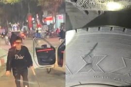 Đang điều tra vụ lái xe Mazda cầm dao chém rách lốp xe buýt