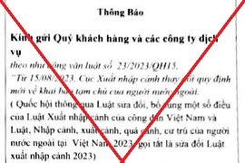 Thông tin xử phạt người nước ngoài xuất cảnh khỏi Việt Nam không làm thủ tục khai báo tạm vắng là sai sự thật