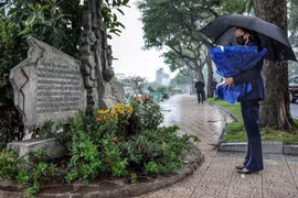 Phó Tổng thống Mỹ Kamala Harris đặt hoa tưởng niệm cố Thượng Nghị sĩ John McCain bên hồ Trúc Bạch 