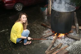 Mỹ Tâm thức thâu đêm nấu bánh tét, làm mứt