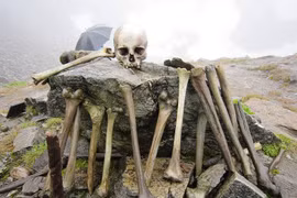 Khám phá bí ẩn hồ băng chứa đầy xương người ở Ấn Độ